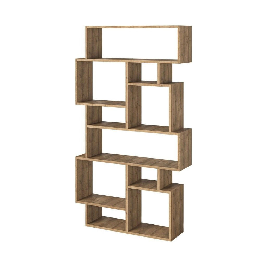 BÜCHERREGAL mit Fächern 96/25/168 cm - Braun, Holzwerkstoff (25.5/168.5/96cm) - Calicosy