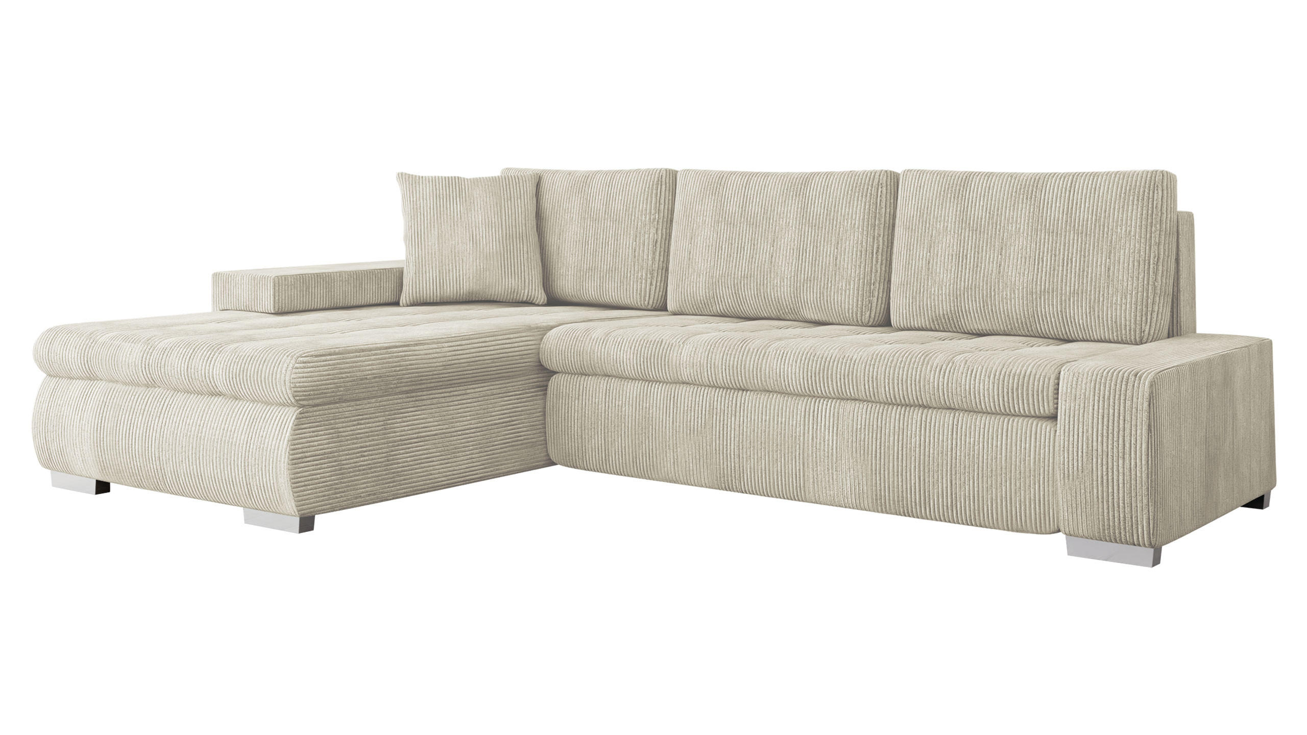 ECKSOFA Orkan Mini Cord - Naturfarben, Holz/Textil (265/185cm) - MIRJAN24