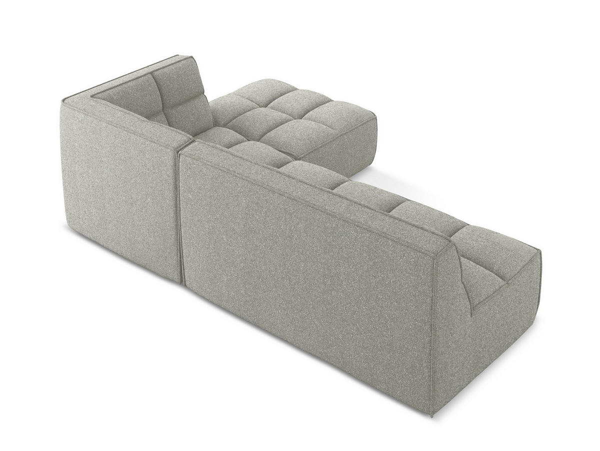 ECKSOFA Beidseitig Strukturstoff Stoff Grau - Hellgrau/Schwarz, Kunststoff/Textil (258/178cm) - Makamii
