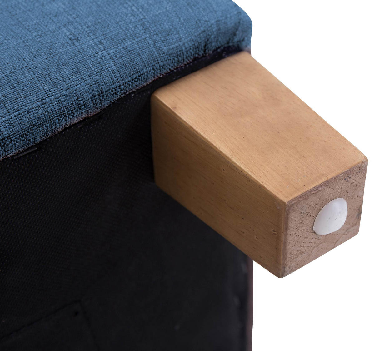 SITZWÜRFEL eckig 45/45/46 cm Stoff blau - Blau/Naturfarben, Holz/Textil (45/46/45cm) - CLP