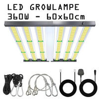 WACHSTUMSLAMPE PB360 Schwarz 360 W, Vollspektrum, dimmbar, LED Pflanzenlampe, Indoor Grow Light, Pflanzenbeleuchtung, Zimmerpflanzen, Gewächshaus - Goldfarben/Schwarz, Metall (30/10/30cm) - JUNG