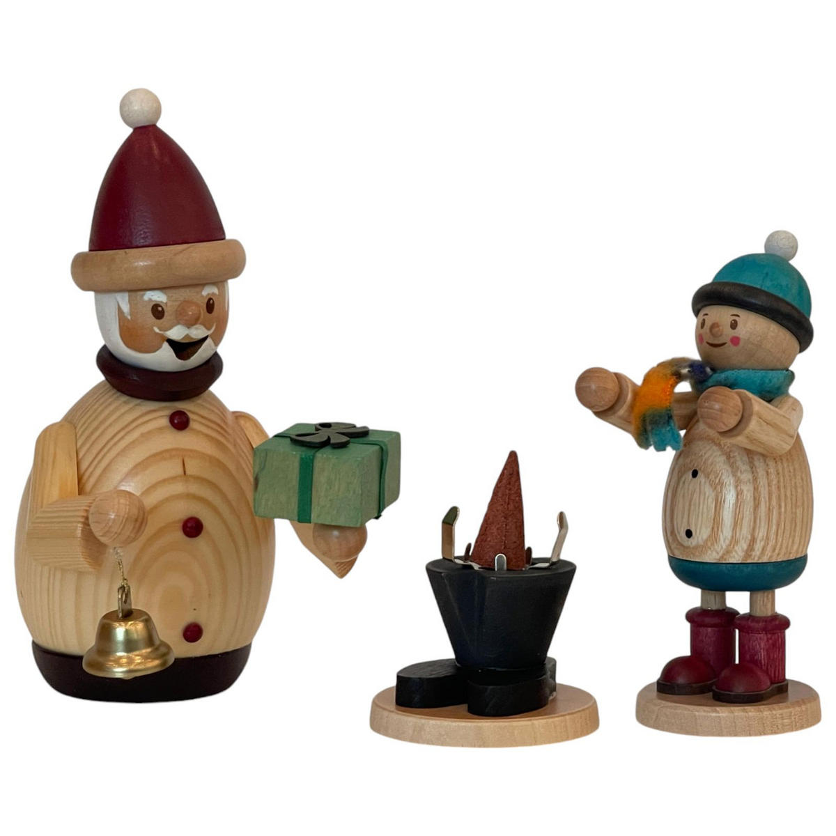 RAUCHMANN Max als Weihnachtsmann mit Mäxchen 16 cm - Multicolor, Holz (10/16/10cm)