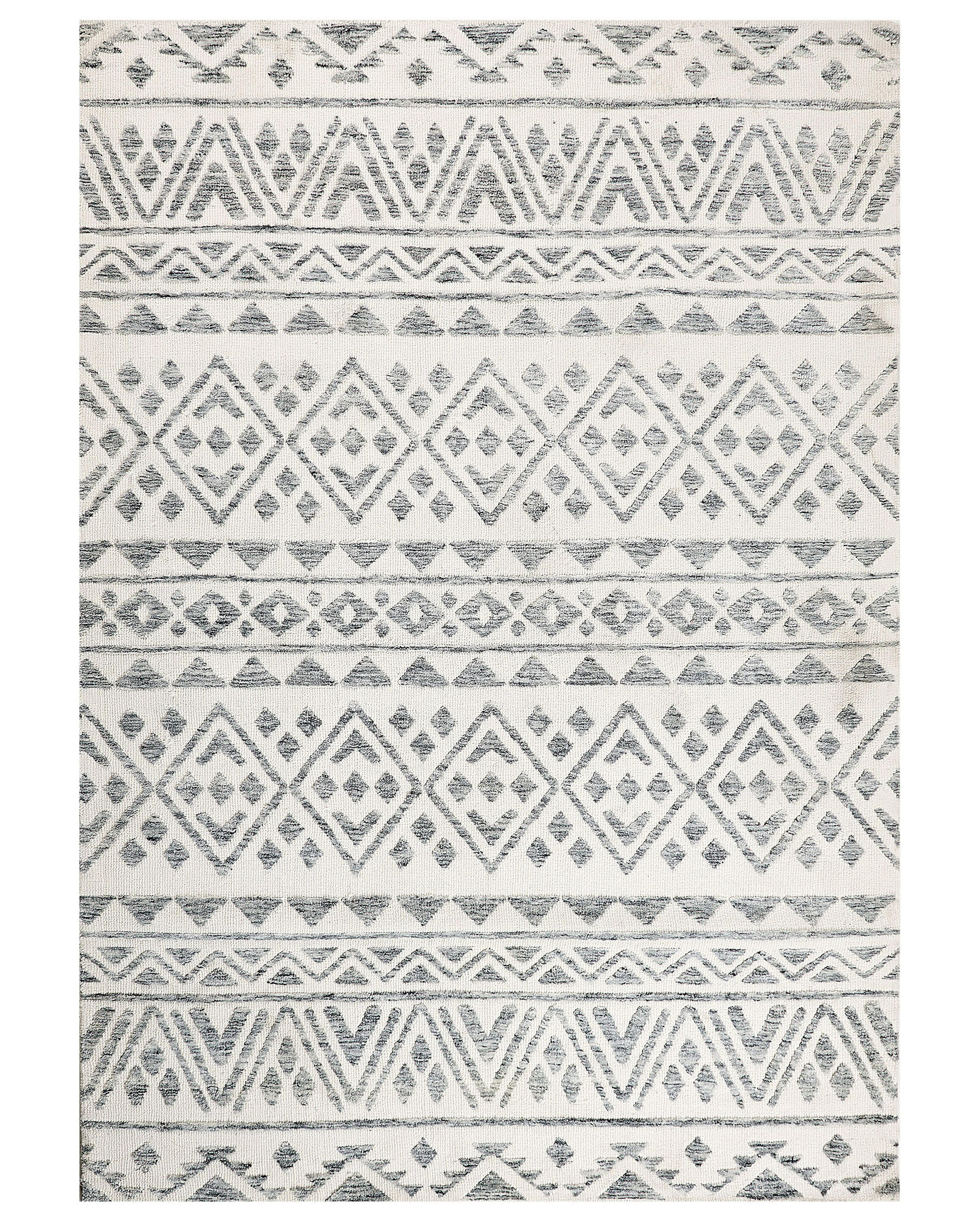 KURZFLOR-TEPPICH Beige 160/230 cm Aspani - Beige/Grau, Textil (160/230cm) - Beliani