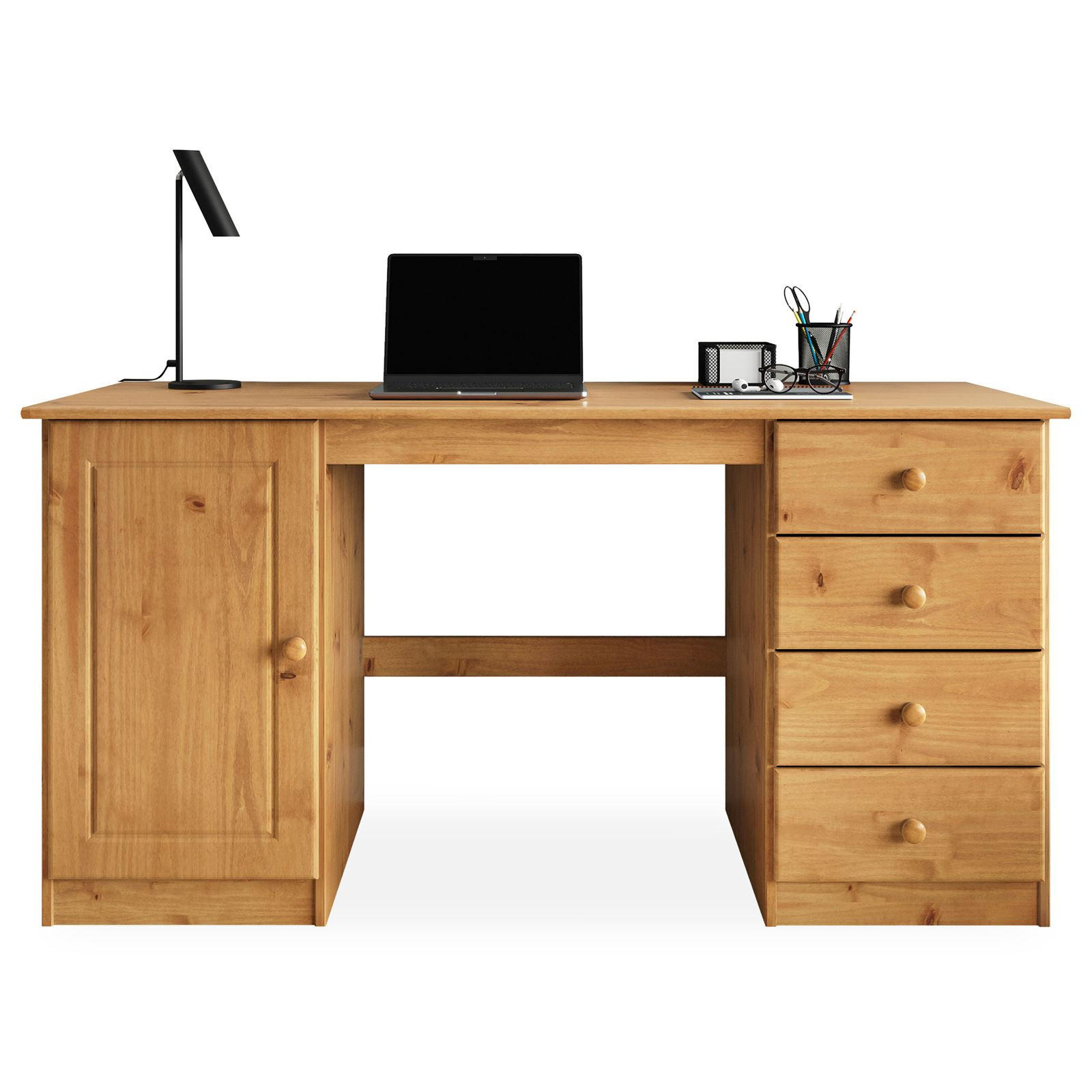 SCHREIBTISCH MANAGER Eiche - Eichefarben, Holz (54/145/73cm) - IDIMEX