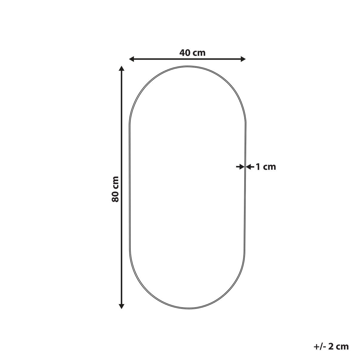 WANDSPIEGEL oval 40/80 cm Silber Alfortville - Silberfarben, Glas (40/0.5/80cm) - Beliani