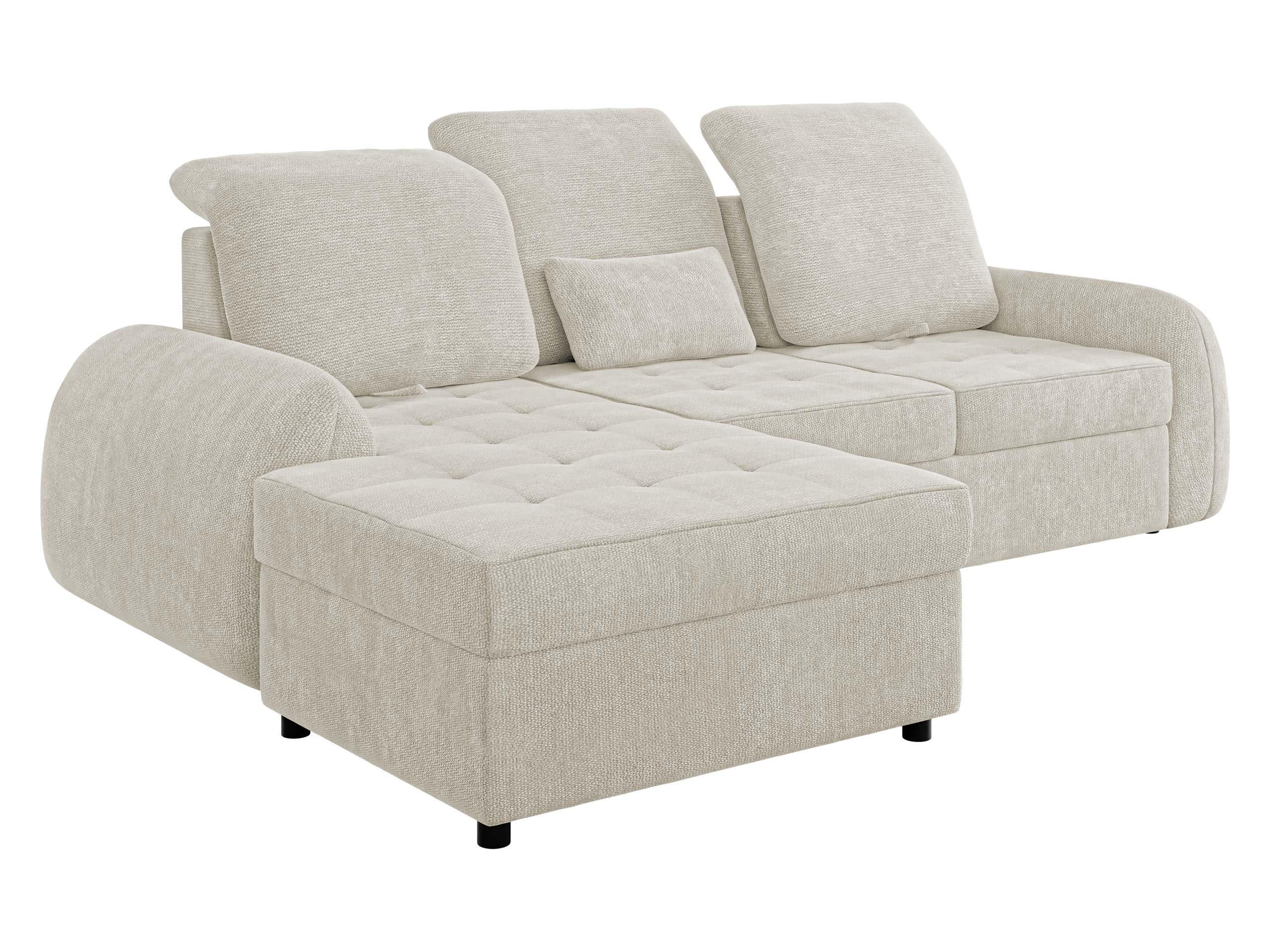 ECKSCHLAFSOFA Soreno, Seite: Links - Creme/Schwarz, Holz/Kunststoff (255/176cm) - MIRJAN24