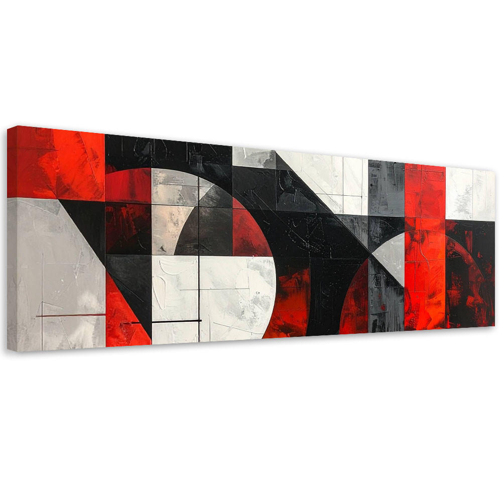 LEINWANDBILD 3D und geometrisch 150x50cm - Rot, Textil (150/50cm) - Feeby