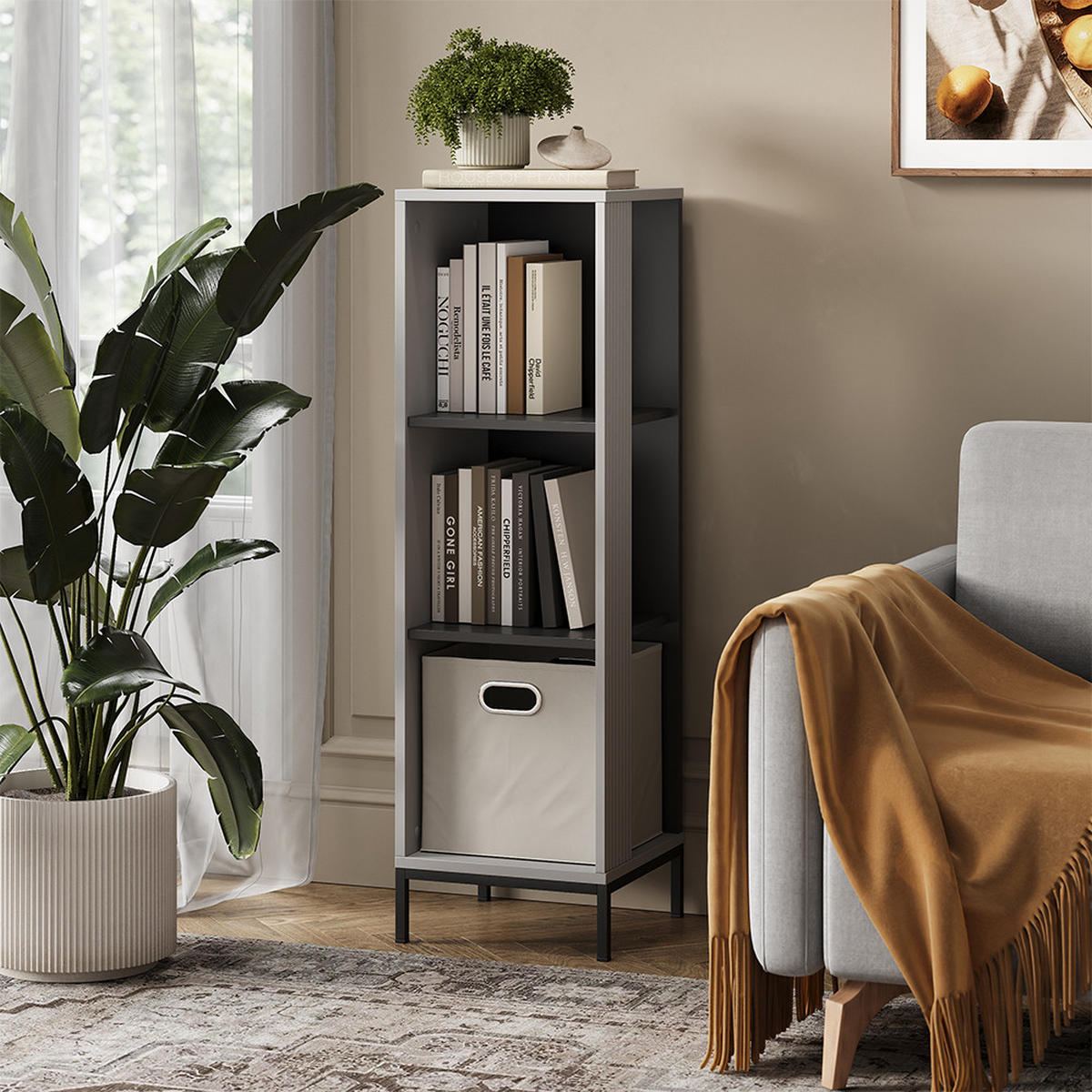 POLICE NA CD Eliza Šedá - šedá, kompozitní dřevo (36/120/36cm) - Vicco