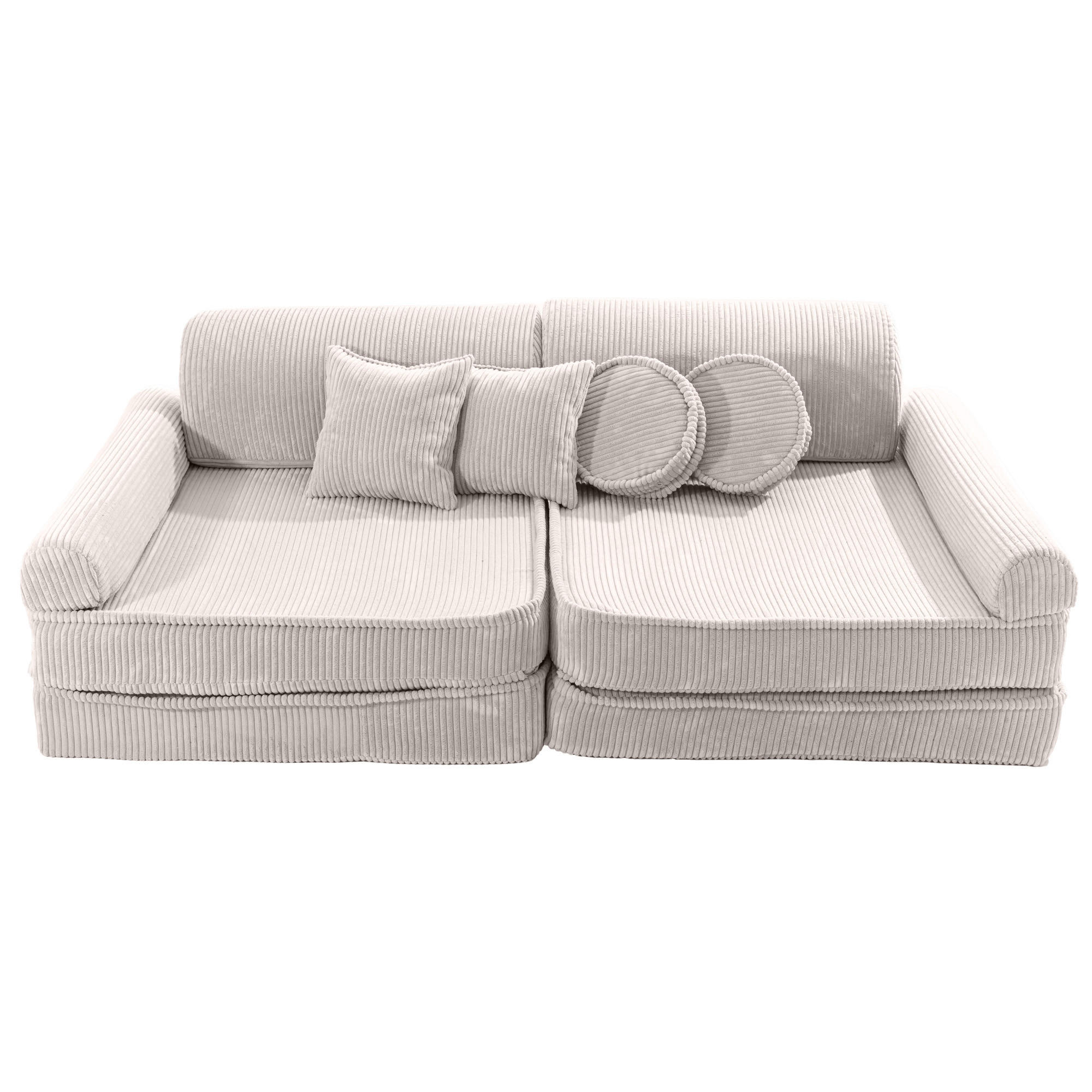 KINDERSOFA, Aesthetic, Cord, Ecru - Ecru, Textil (160/48/80cm) - MeowBaby