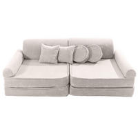 KINDERSOFA, Aesthetic, Cord, Ecru - Ecru, Textil (160/48/80cm) - MeowBaby