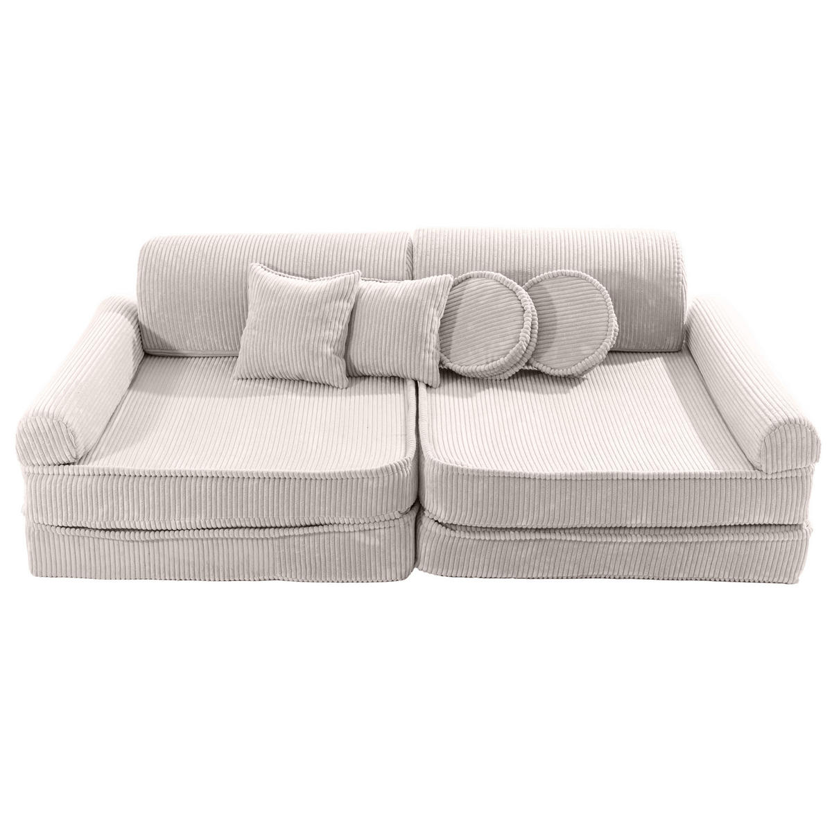 KINDERSOFA, Aesthetic, Cord, Ecru - Ecru, Textil (160/48/80cm) - MeowBaby