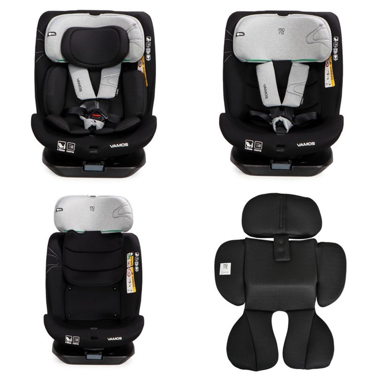KINDERSITZ Vamos i-Size grau (40-150cm) Gruppe 0/1/2/3 Isofix Top Tether Gurt - Grau, Kunststoff (45/69/56cm) - Moni