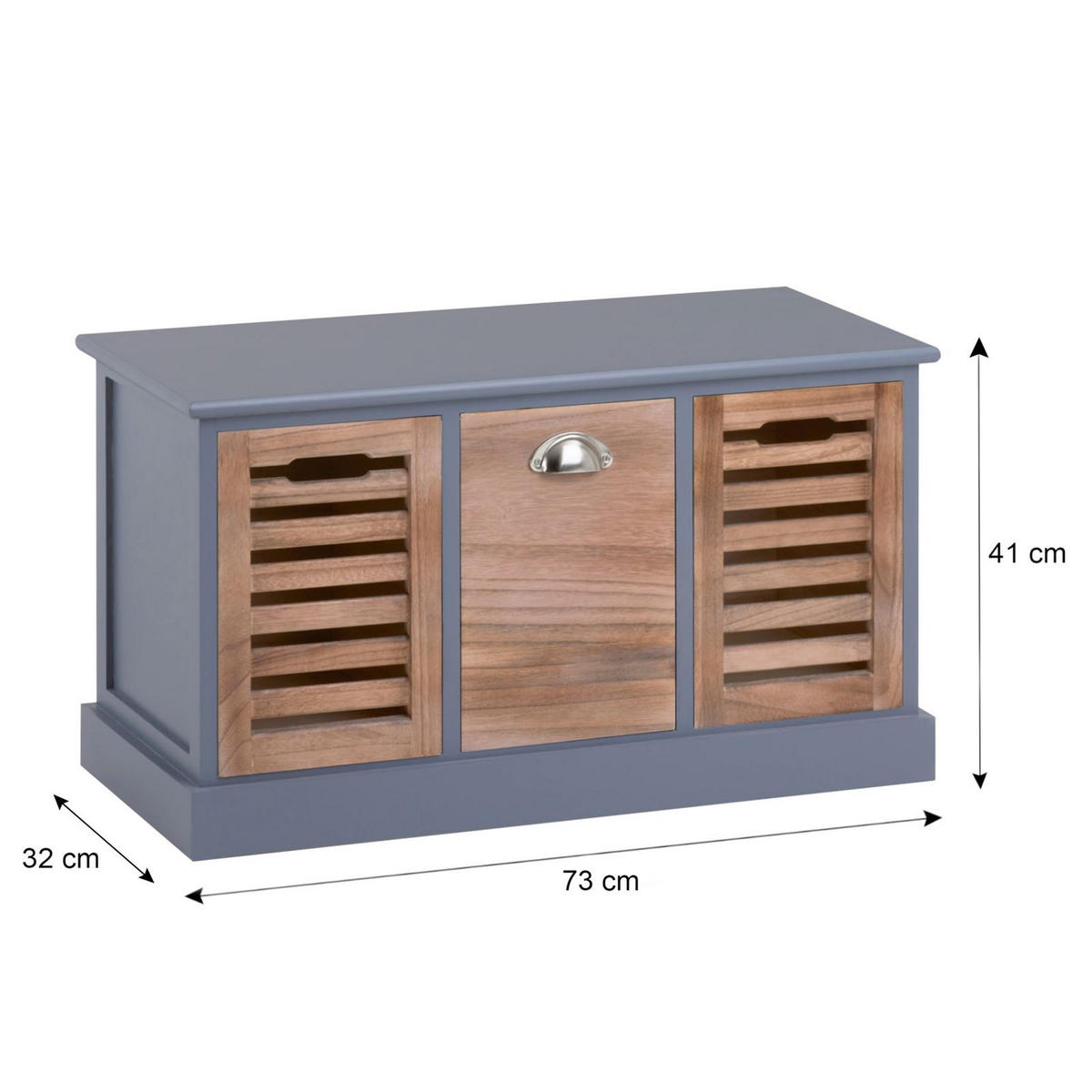 SITZBANK TRIENT grau/natur - Naturfarben/Grau, Holz (73/41/32cm) - CARO-Möbel