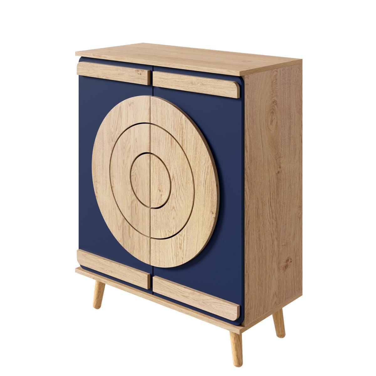 SCHUHSCHRANK mehrstufig 76 x 37 x 98,5 cm Blau Natur - Blau, Holz (37/98.5/76cm) - Beauniv