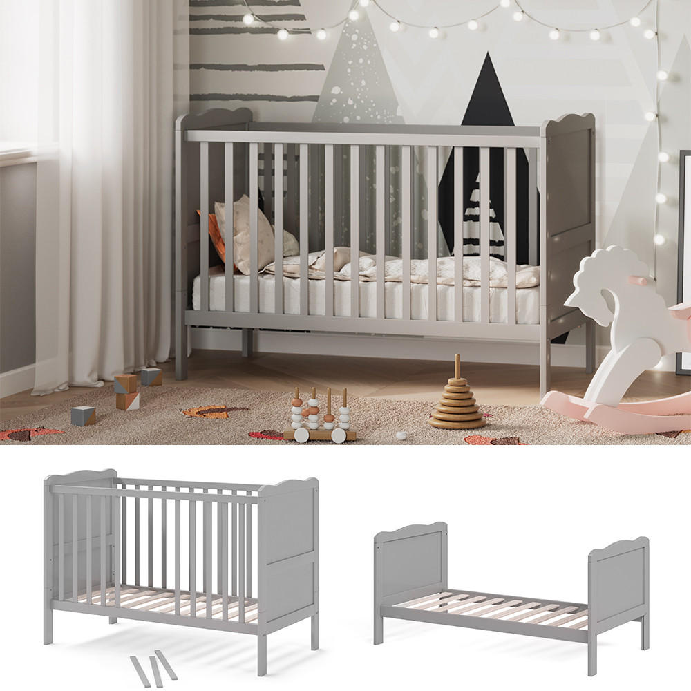 BABYBETT Tobi Grau 60x120 cm - Grau, Holz (60/120cm) - VitaliSpa