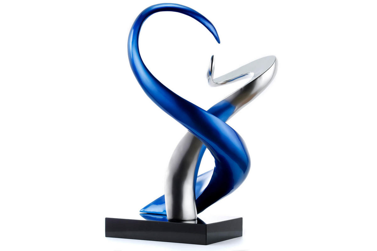 SKULPTUR Blau 45/63 cm - Blau/Silberfarben, Stein (8.55/63/28cm) - KUNSTLOFT