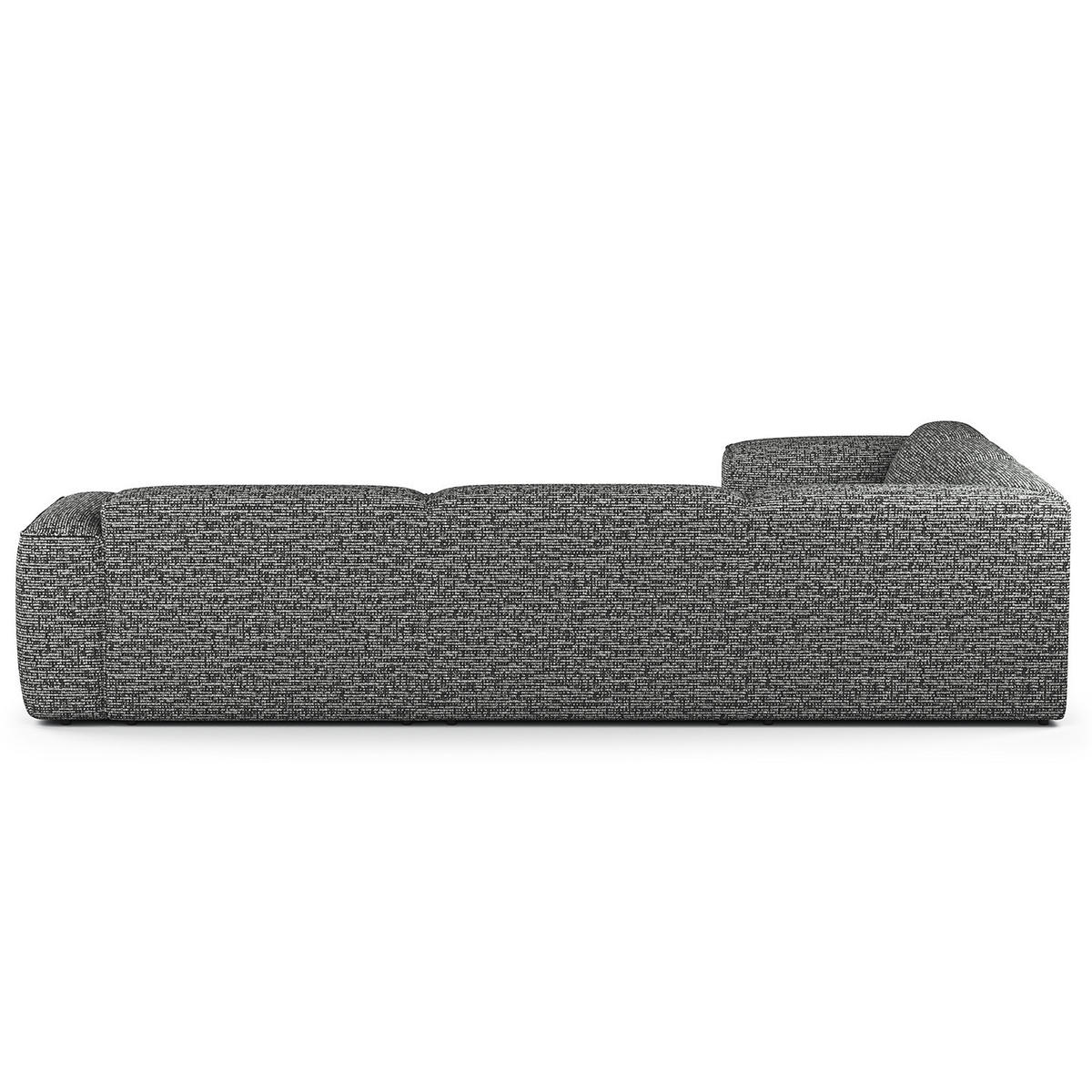 ECKSOFA mit Rundecke - Schwarz/Grau, Kunststoff/Textil (325/260cm) - home24