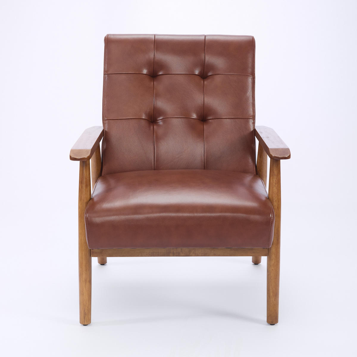 SESSEL Echtleder mit Nussbaum-Armlehnen, DE-42331, Braun - Braun, Holzwerkstoff (80/83/64cm) - ComfortXL