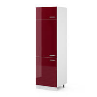KÜHLUMBAUSCHRANK R-Line Rot Hochglanz 60 cm - Rot/Weiß, Holzwerkstoff (60/206.8/57cm) - Vicco