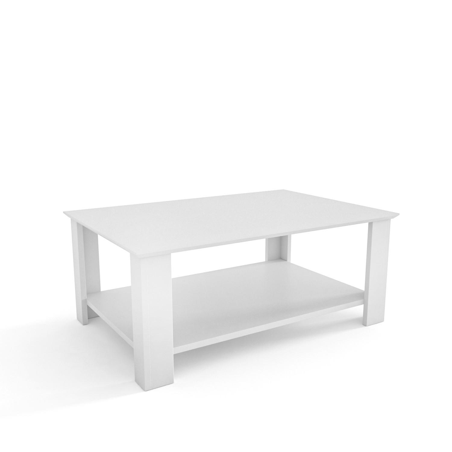 COUCHTISCH Leroy Weiß - Weiß, Holzwerkstoff (90/60/37cm) - Decorotika