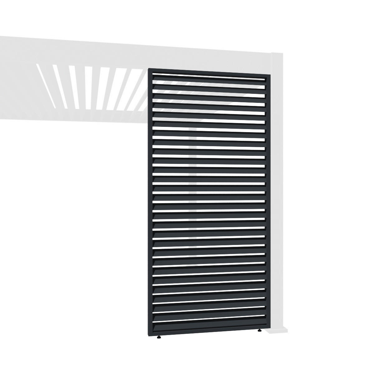 LAMELLENWAND für Pergola horizontal aus Aluminium 113cm Grau - Anthrazit, Metall (113/234/6cm) - WEIDE