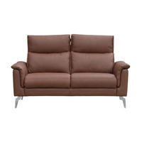 2-SITZER Sofa Borea Echtleder Cognacbraun - Cognac, Leder/Metall (176/102/98cm)