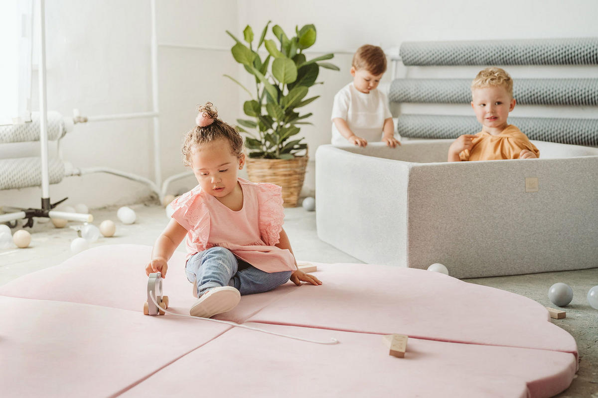 SPIELMATTE für Kinder, Wolke, Samt, Hellrosa - Pink, Textil (160/160cm) - MeowBaby
