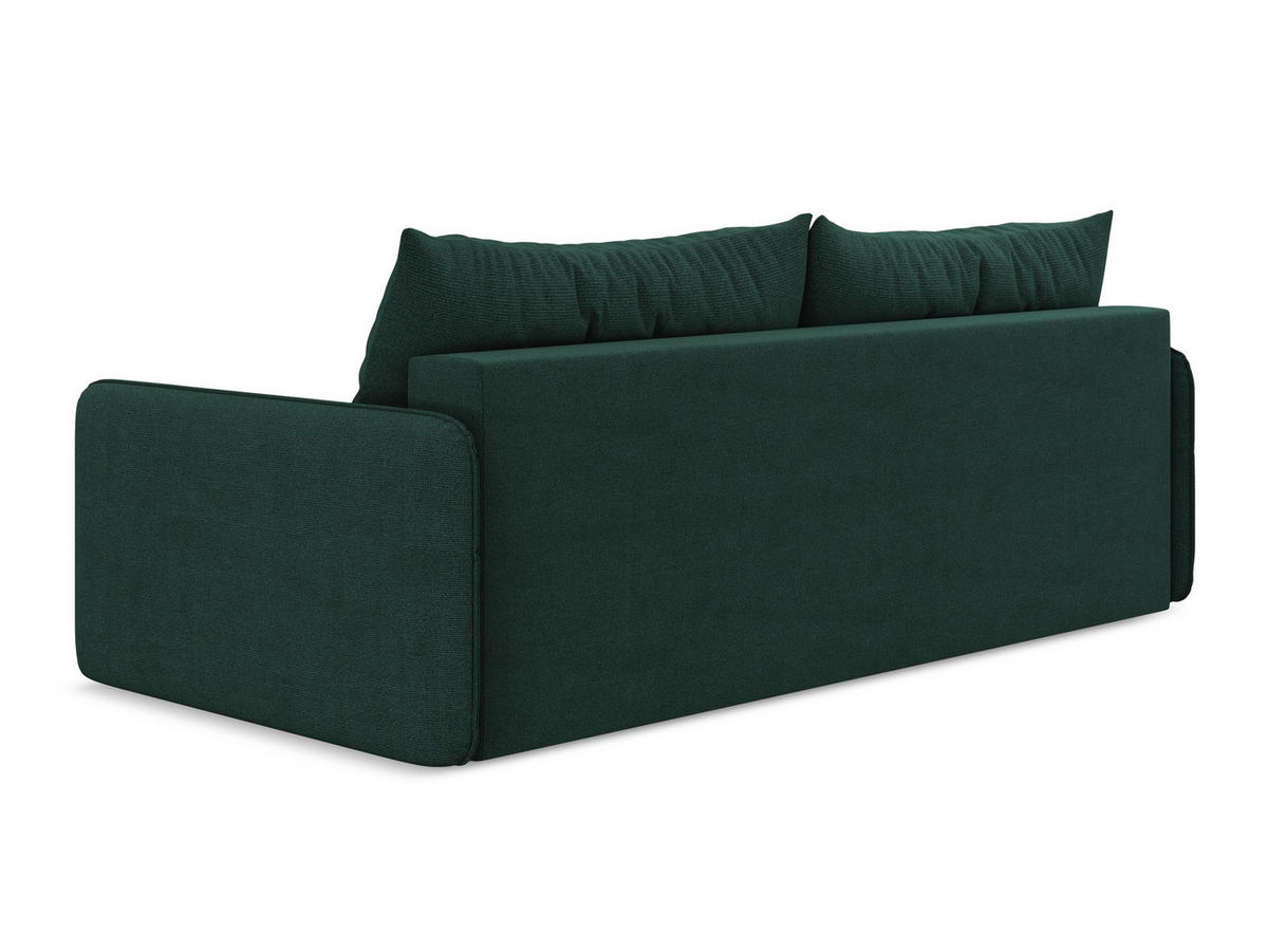 3-SITZER SOFA mit Schlaffunktion Strukturstoff Stoff Grün - Dunkelgrün/Schwarz, Kunststoff/Textil (216/86/105cm) - Makamii