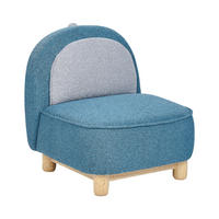 KINDERSESSEL Dinosaurier Stoff Blau Faborg - Blau/Dunkelgrau, Textil (50/56/47cm) - Beliani