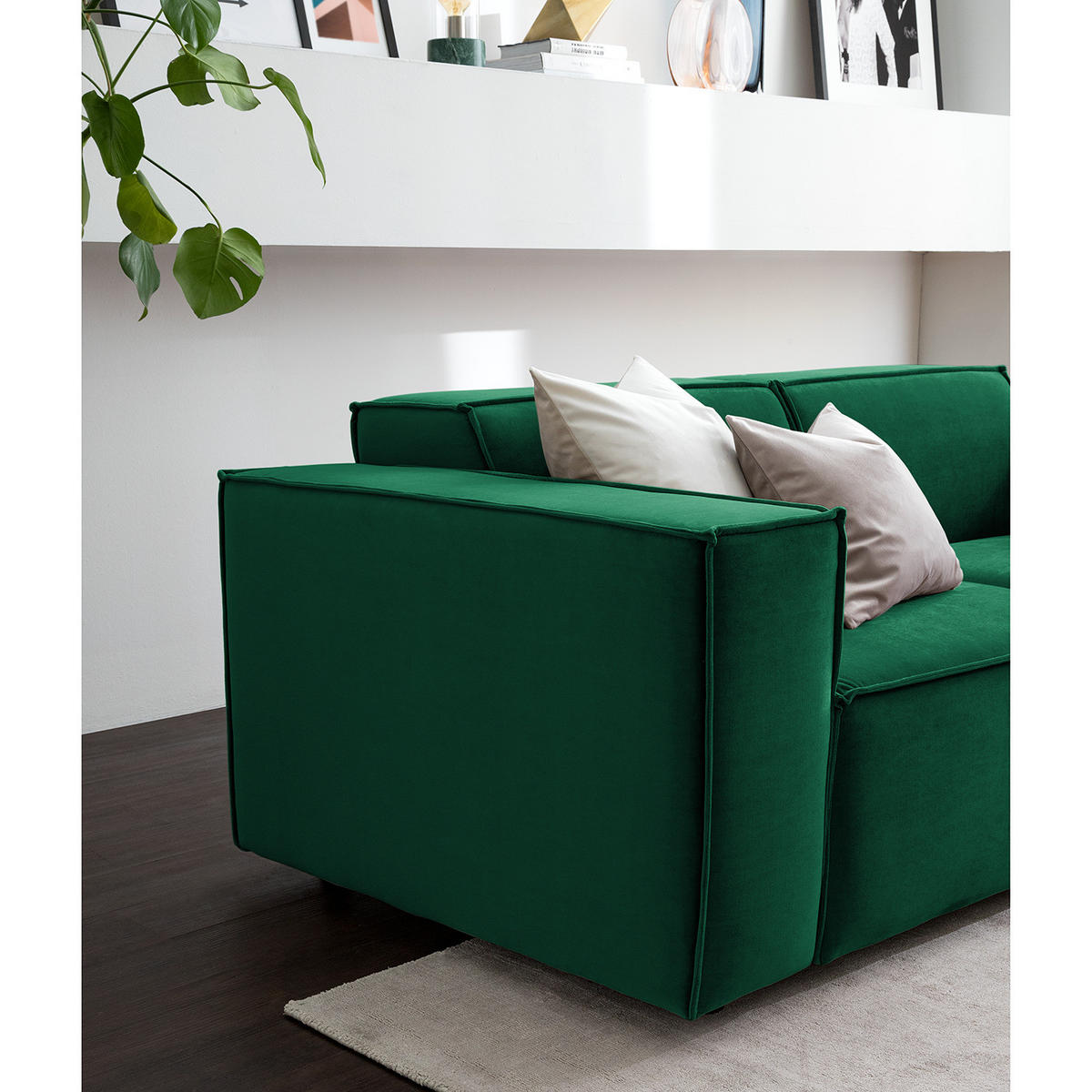 2-SITZER SOFA - Dunkelgrün, Textil (189/70/96cm) - home24