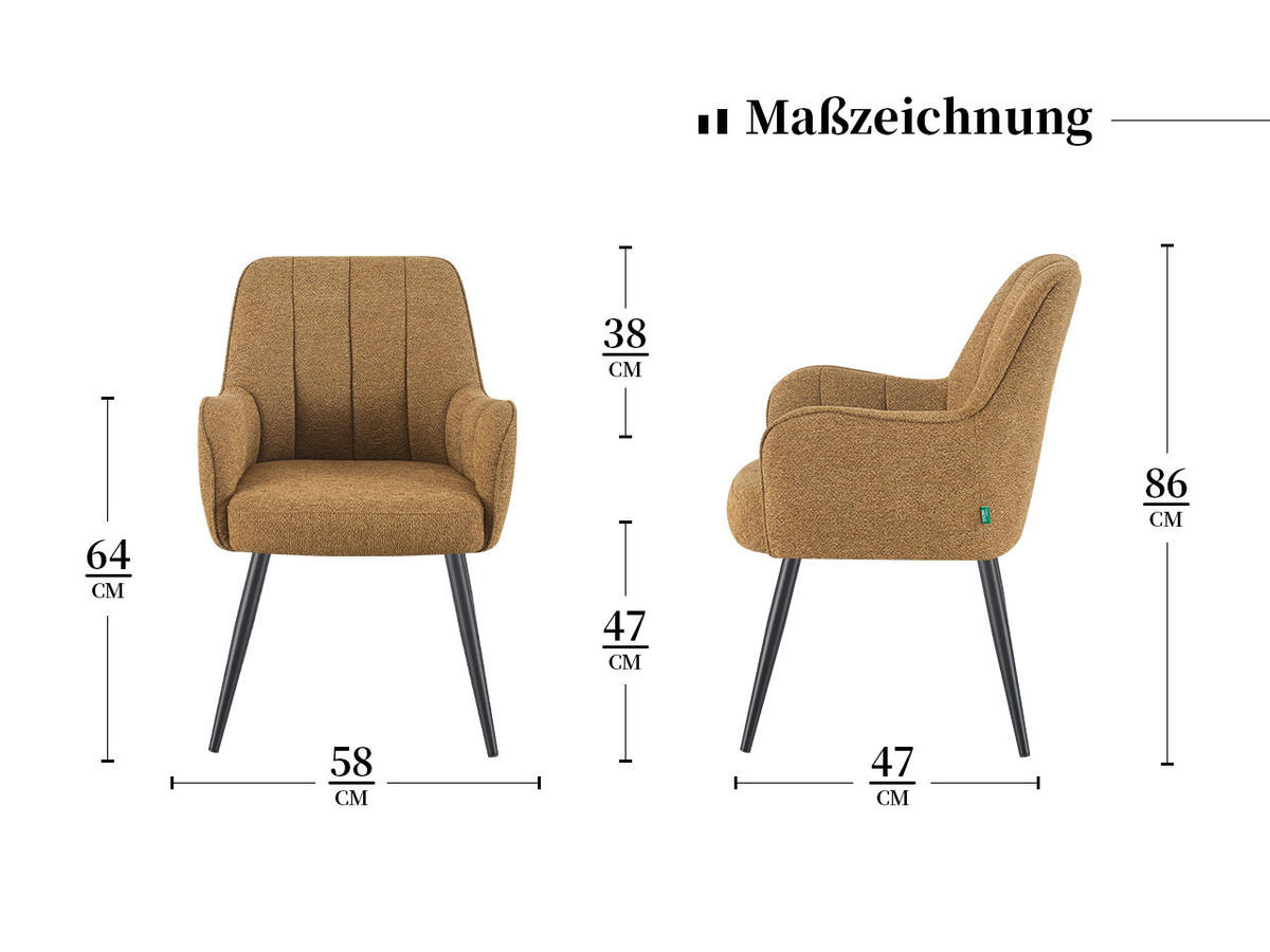 ESSZIMMERSTUHL THOMAS-BELA 2er-Set 4-Fuss-Gestell - Grün, Textil (58/86/47cm) - DUBI Möbel