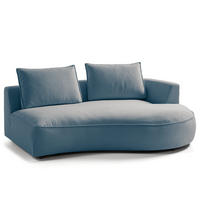OTTOMANE - modular - Blau/Schwarz, Kunststoff/Textil (196/82/146cm) - home24