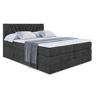 BOXSPRINGBETT ERNINA KING - 120x200 - H3/H4 - Schwarz - Schwarz, Holzwerkstoff (120/200cm) - ALTDECOR