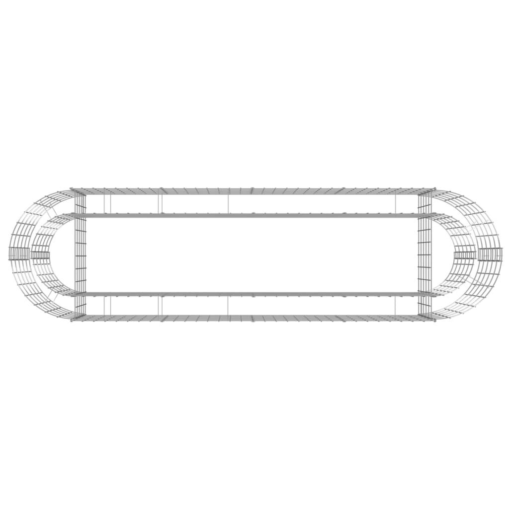vidaXL Gabionen-Hochbeet Silber 190x50x50 cm