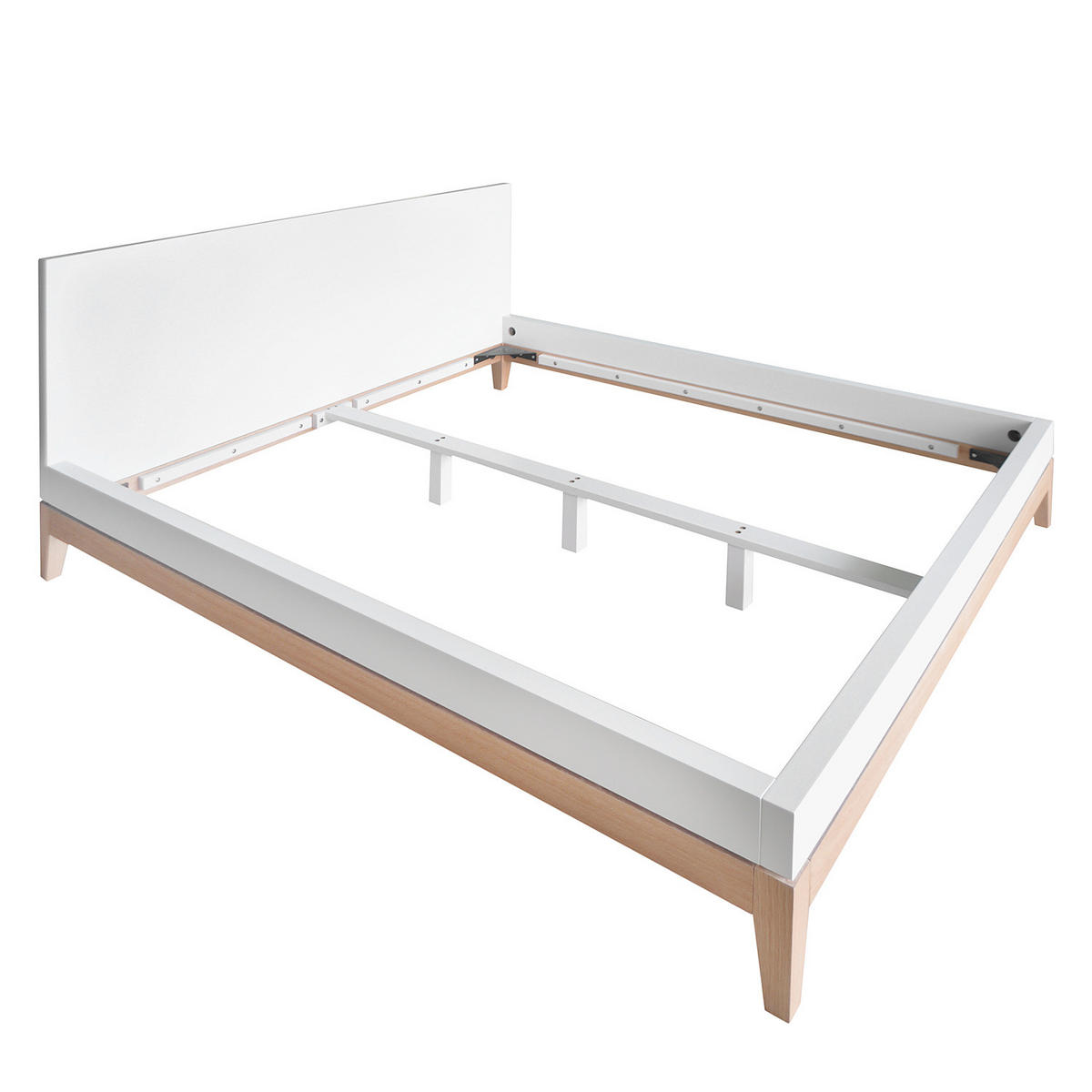 BETT - Höhe 96 cm - Beige/Weiß, Holzwerkstoff (180/200cm) - home24