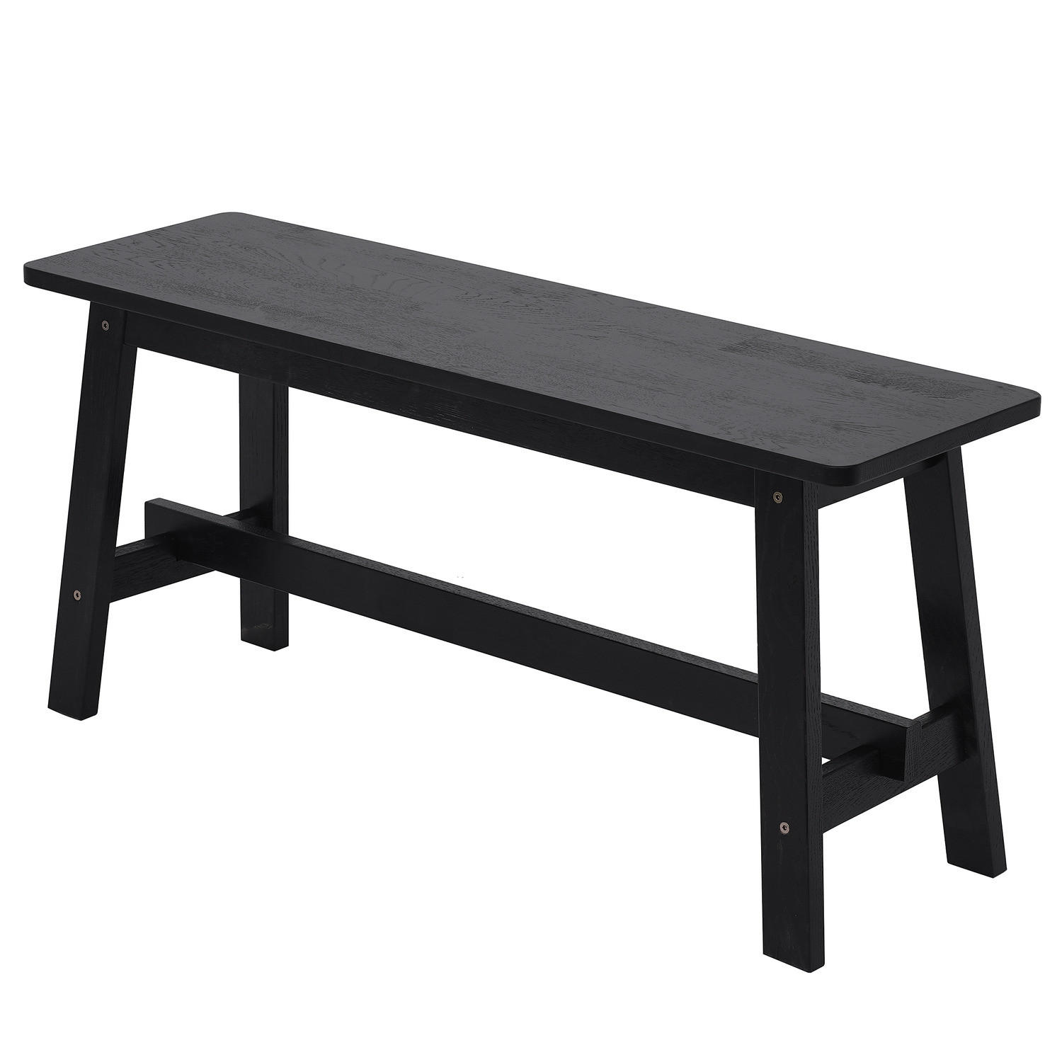 GARDEROBENBANK - Eiche massiv - 100 cm - Schwarz, Holz (100/45/29cm) - home24