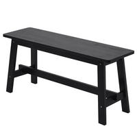 GARDEROBENBANK - Eiche massiv - 100 cm - Schwarz, Holz (100/45/29cm) - home24
