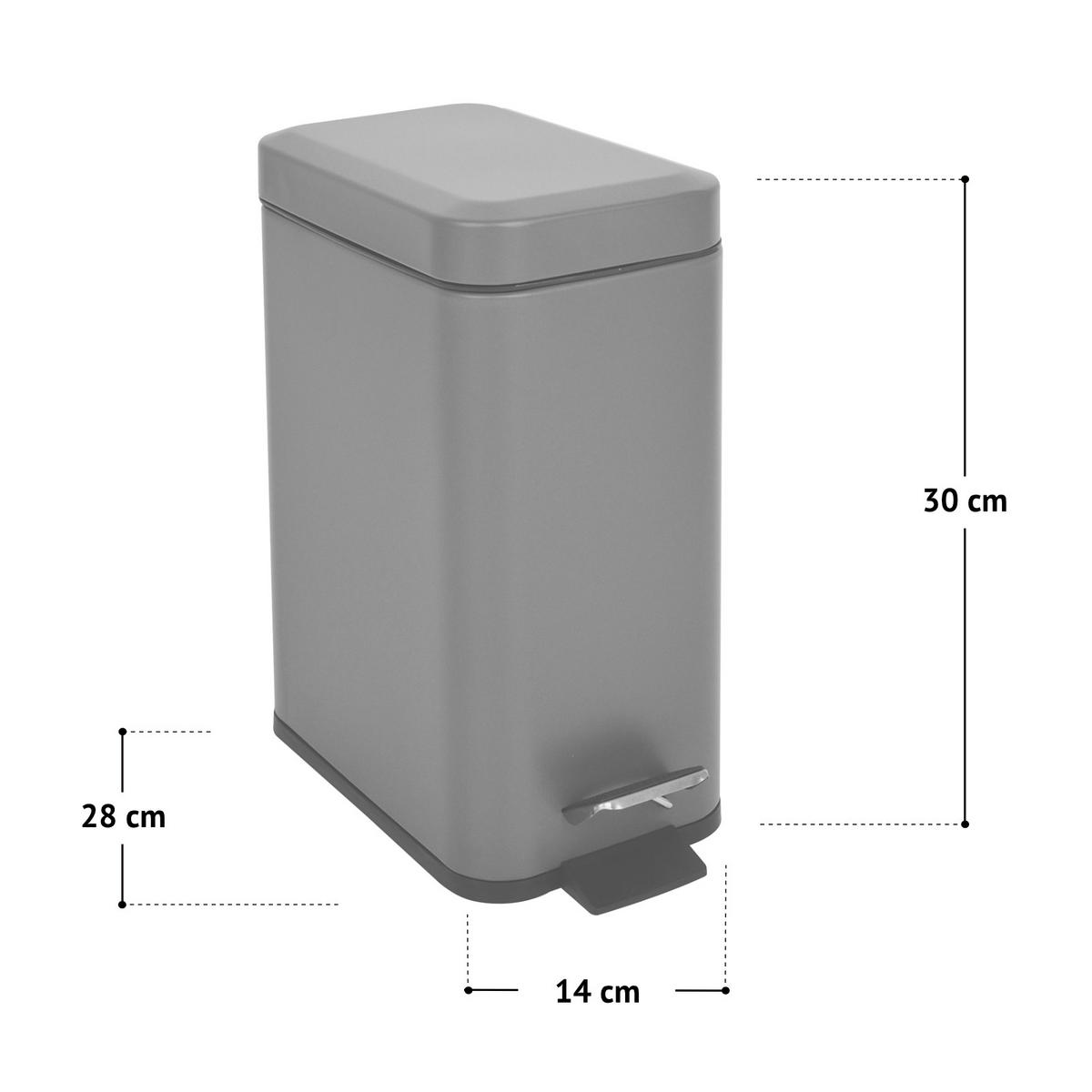 MÜLLEIMER STM5 5L Silber - Silberfarben, Metall (14/30/28cm) - SVITA