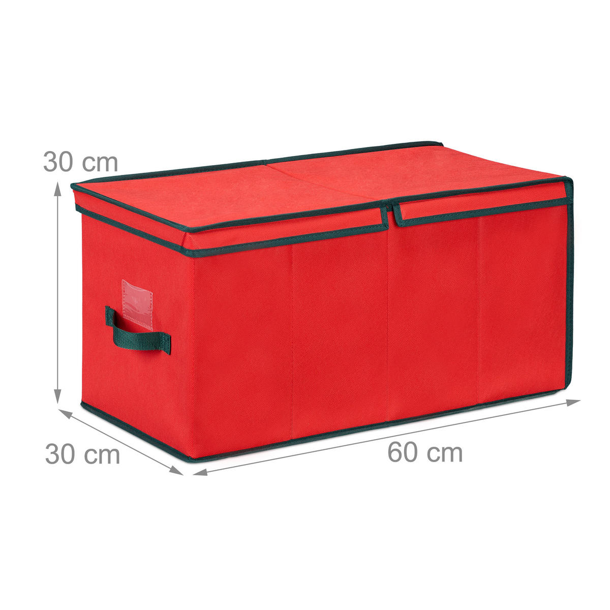 WEIHNACHTSKUGEL-AUFBEWAHRUNGSBOX - Rot, Wellpappe/Kunststoff (30/30/60cm) - Relaxdays