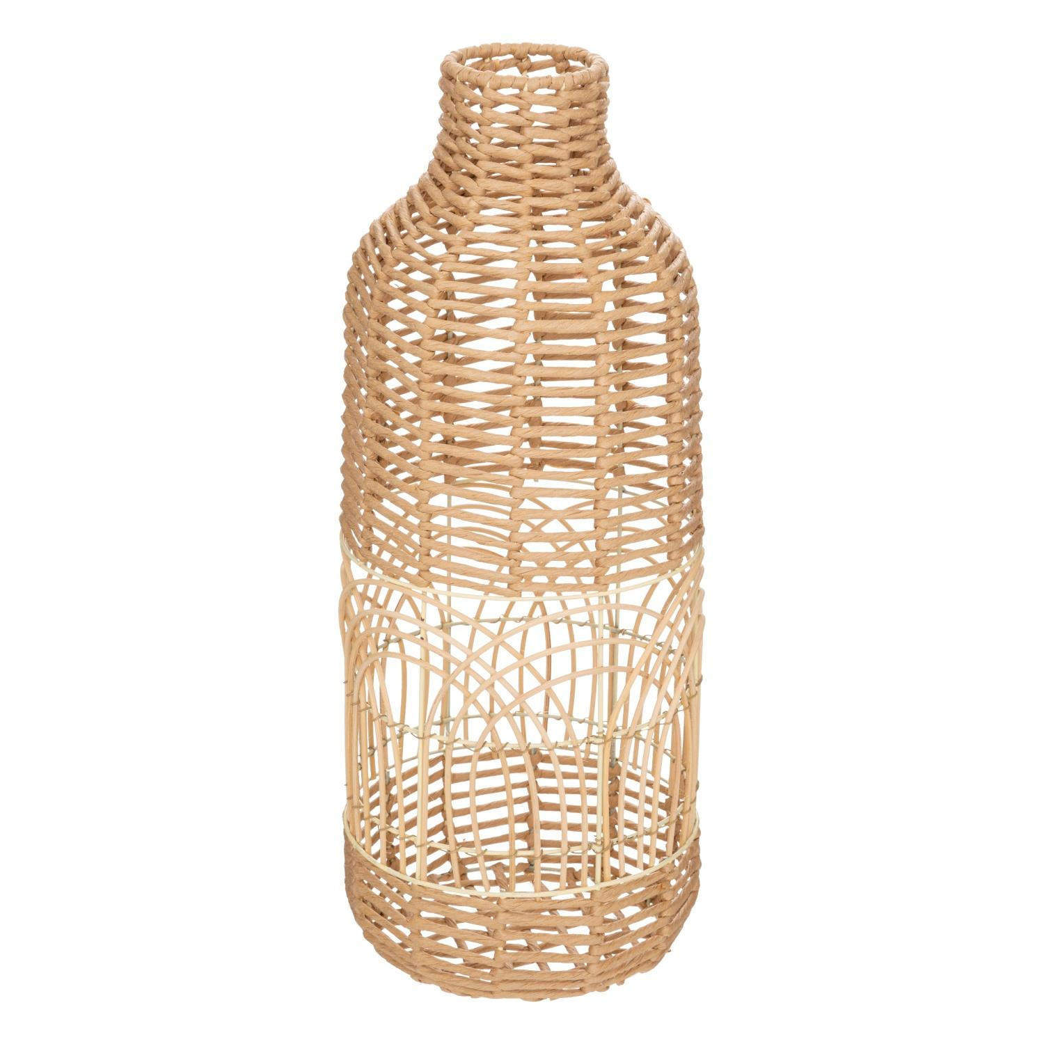 DEKO-VASE aus Rattan-Geflecht Lour 22/22/55 cm - Beige, Metall (55cm) - Atmosphera Createur d´interieur