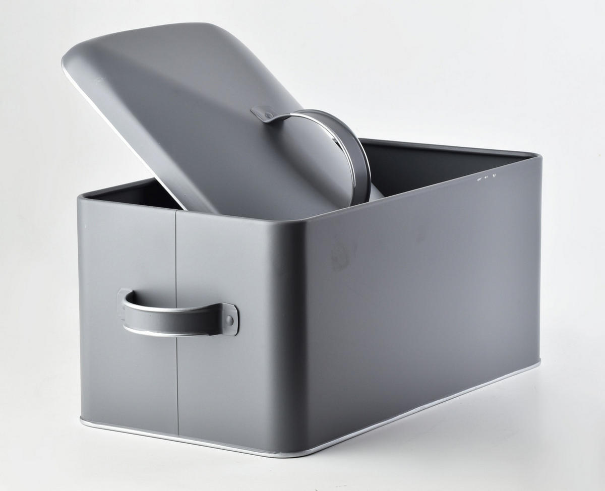 BROTKASTEN Sandy Grau 39.5/19.5/18 cm Metall - Grau, Metall (19.5/18/39.5cm) - Mondex