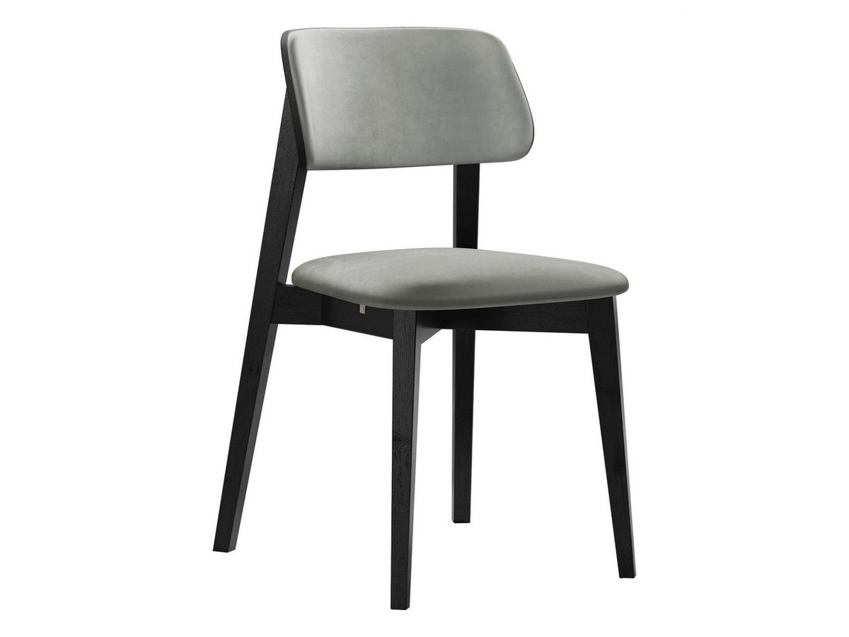 WOHNZIMMER STUHL KT63/C, Holzfarbe: Schwarz - Schwarz/Grau, Holz/Textil (47/80/49cm) - MIRJAN24
