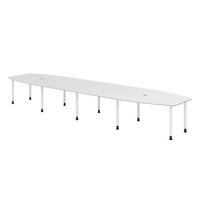 KONFERENZTISCH XXL KT52 130/520/74 cm in Weiß/Füße in Weiß - Weiß, Holzwerkstoff (130/520/74cm) - bümö