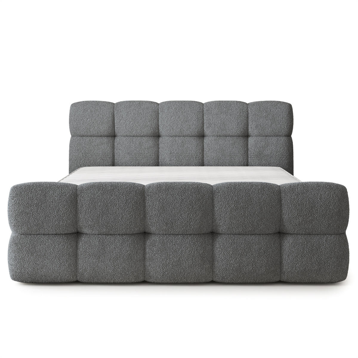 ČALOUNĚNÁ POSTEL ELIZJA 120x200 cm, s úložným prostorem, Šedá - QUELLE 92 - šedá, dřevo/textil (120/200cm) - MASSENO