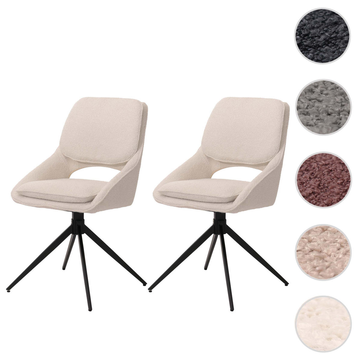 ESSZIMMERSTUHL Cremeweiß 2er-Set - Weiß, Textil (55/87/55cm) - MCW