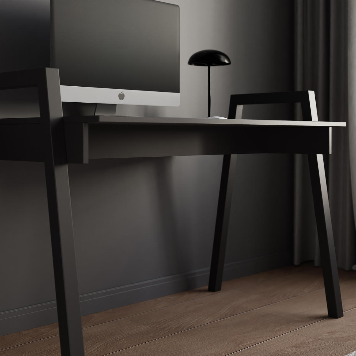 SCHREIBTISCH NOVO 120/68/82 cm, Schwarz - Schwarz, Holzwerkstoff/Metall (68/120/82cm) - Idohome