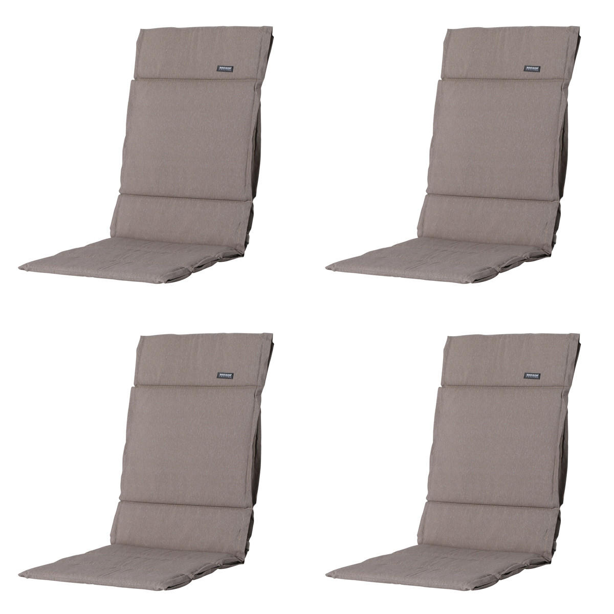 GARTENSTUHLKISSEN Panama 125/50 cm 4er-Set - Taupe, Textil (50/3/125cm) - Madison