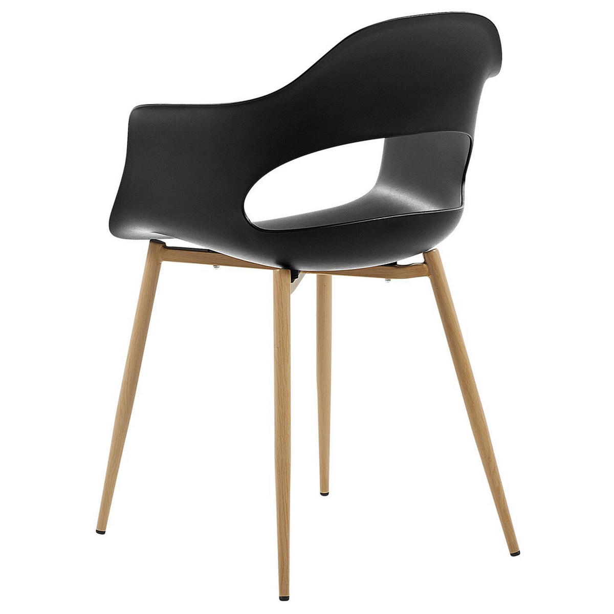 ESSZIMMERSTUHL 2er-Set Kunststoff Schwarz Utica - Schwarz, Kunststoff/Metall (54/81/47cm) - Beliani