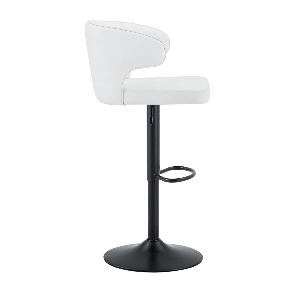 BARHOCKER Höhenverstellbar 360° Drehbar mit Rückenlehne und Fußstütze - Weiß, Kunststoff (45/110/49.7cm) - MIVRAY