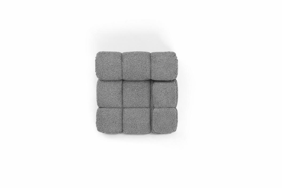 MODUL Seitlich, Für Modulares System, Stoff Abriamo, Dunkelgrau, Rechts, Selia - Dunkelgrau, Holz (95/70/95cm) - Kaiser Möbel